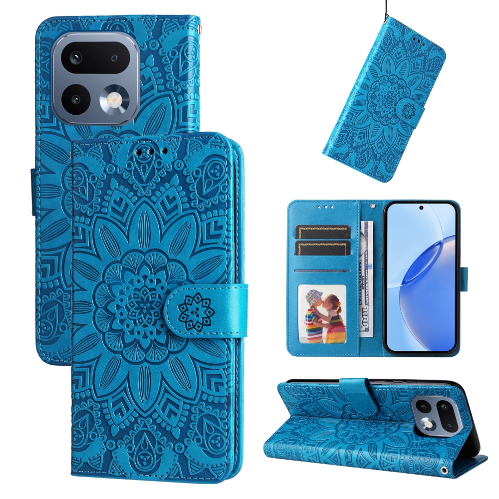 Napraforgó könyv tok a Realme 16 Pro 5G készülékhez - kék