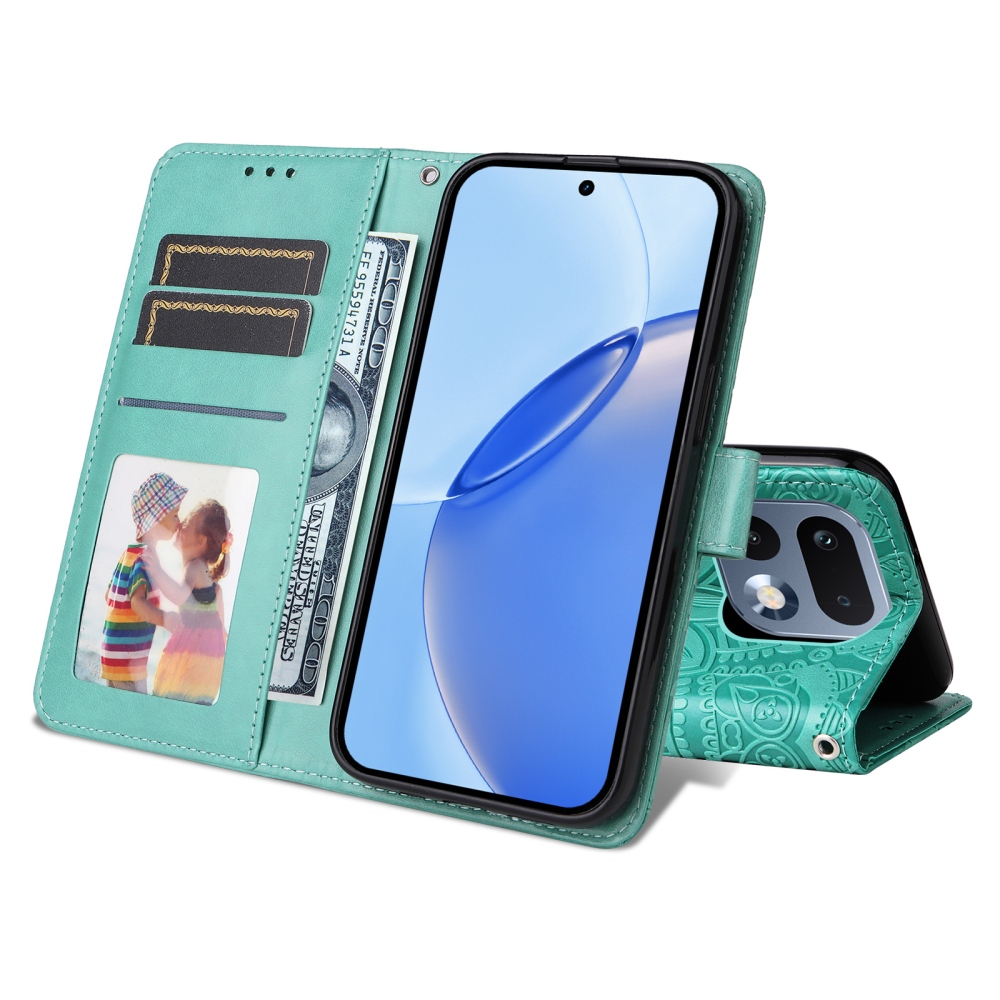 Napraforgó könyvtáska a Realme 16 Pro 5G készülékhez - teal színű
