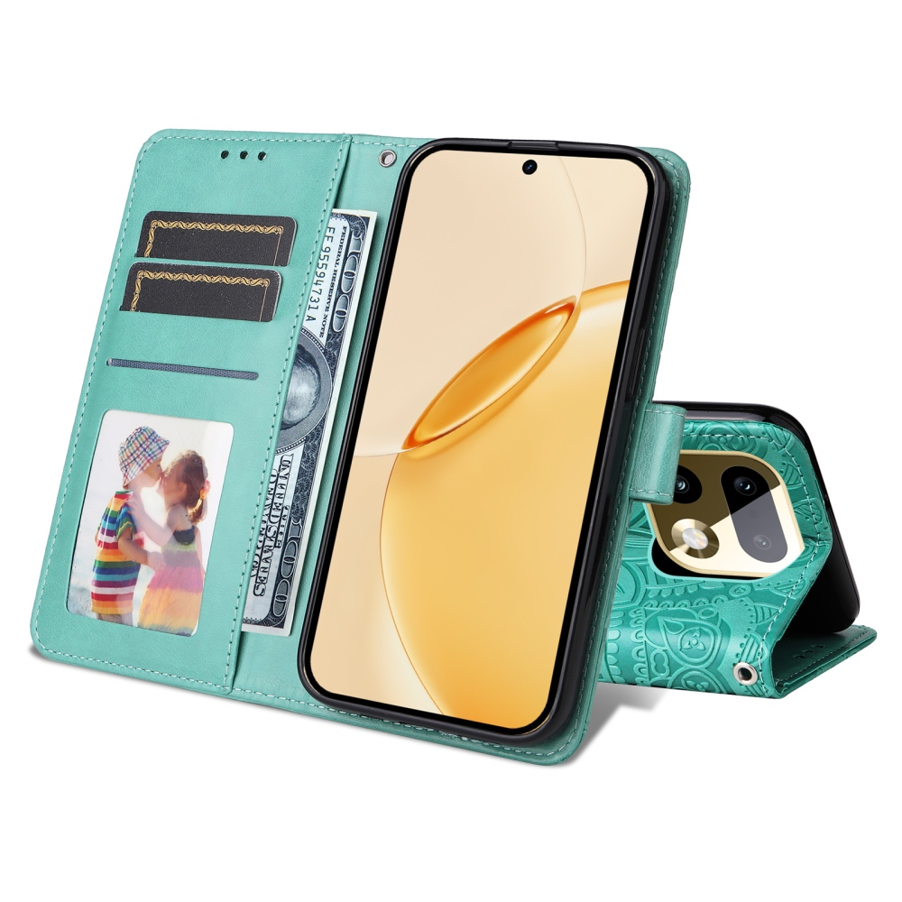 Napraforgó könyvtáska a Realme 16 Pro+ 5G készülékhez - teal színű