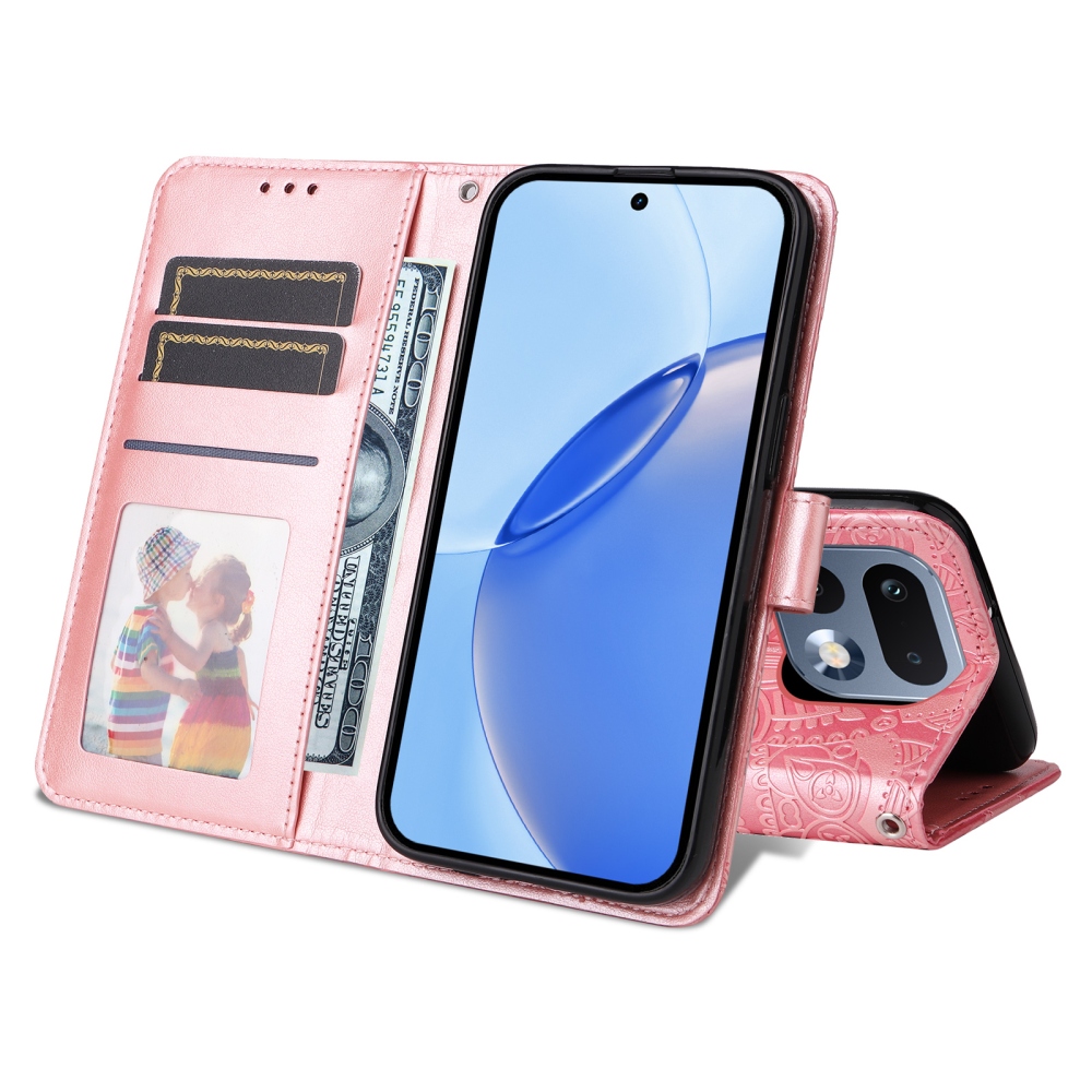 Napraforgó könyvtáska a Realme 16 Pro 5G készülékhez - rózsaszín