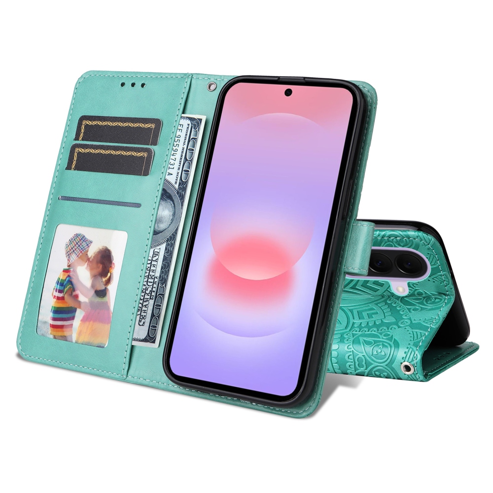 Napraforgó könyv tok Samsung Galaxy A27-hez - teal - teal