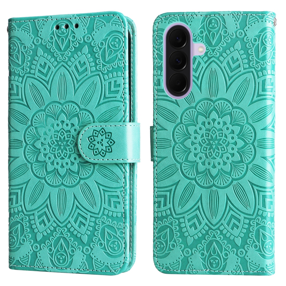 Napraforgó könyv tok Samsung Galaxy A27-hez - teal - teal