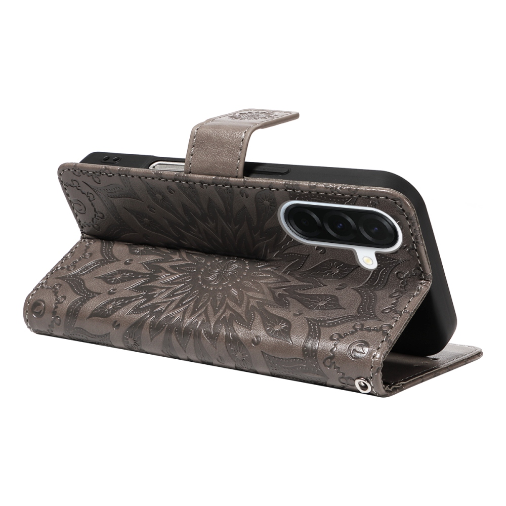 Napraforgó könyv tok Samsung Galaxy A37 5G - szürke