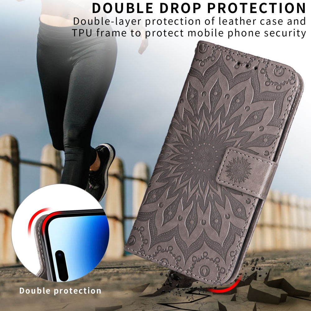 Napraforgó könyv tok Samsung Galaxy A37 5G - szürke