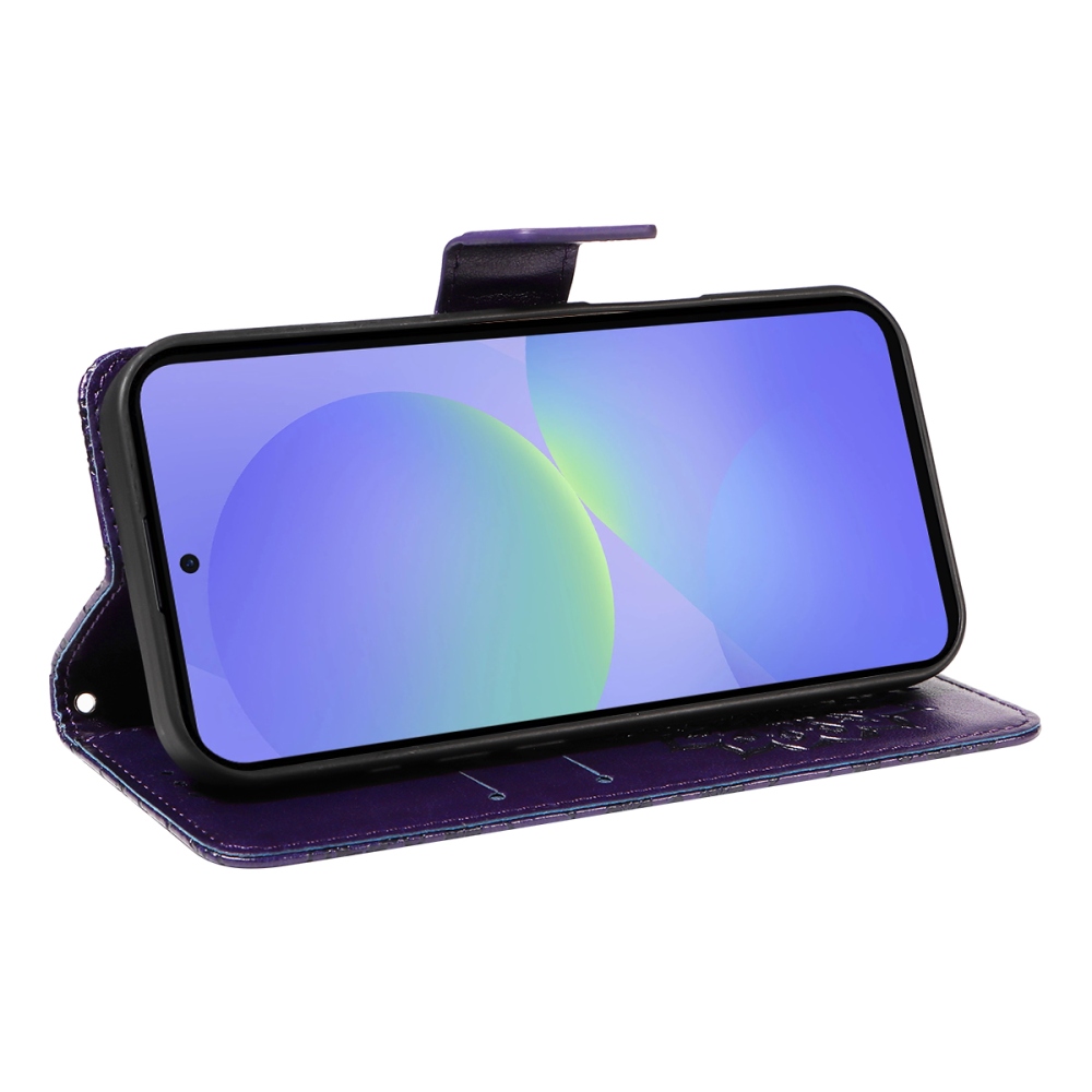 Napraforgó könyv tok Samsung Galaxy A37 5G - sötét lila