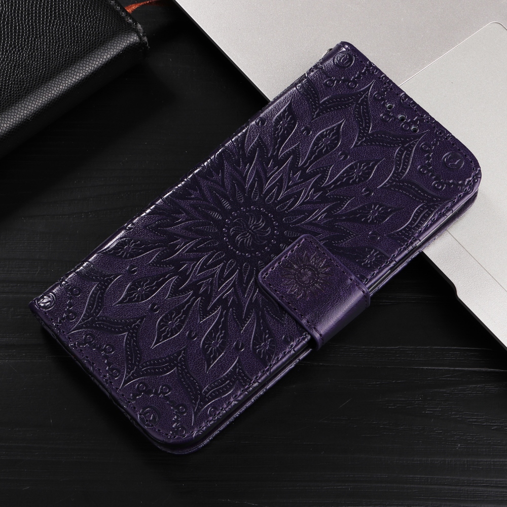 Napraforgó könyv tok Samsung Galaxy A37 5G - sötét lila