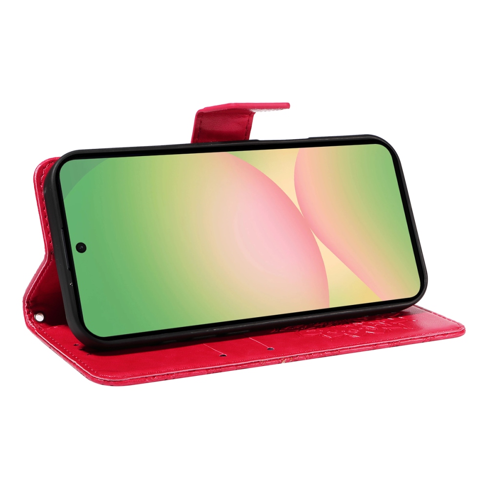 Napraforgó könyv tok Samsung Galaxy A57 5G-hez - piros