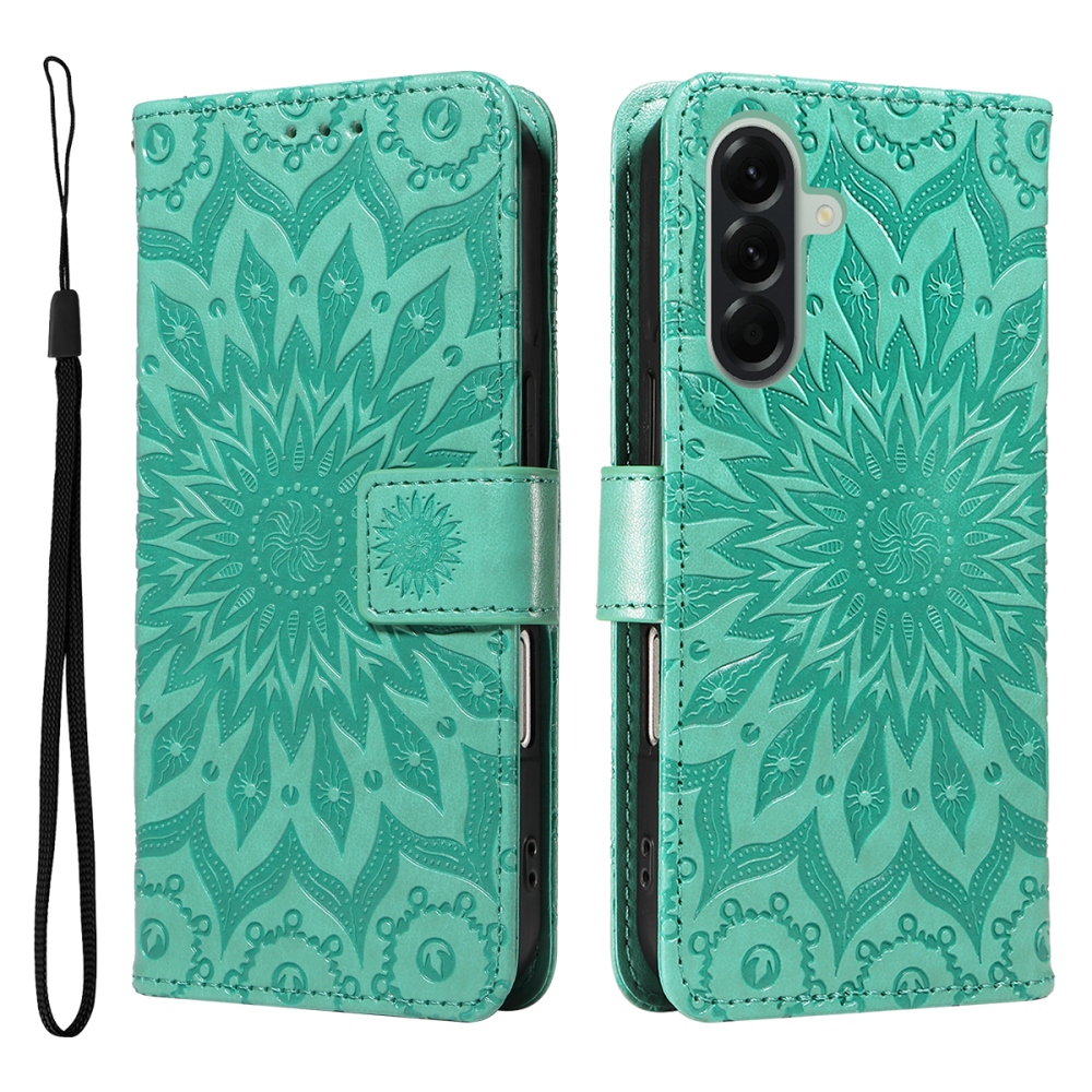 Napraforgó könyv tok Samsung Galaxy A57 5G készülékhez - teáskék színű