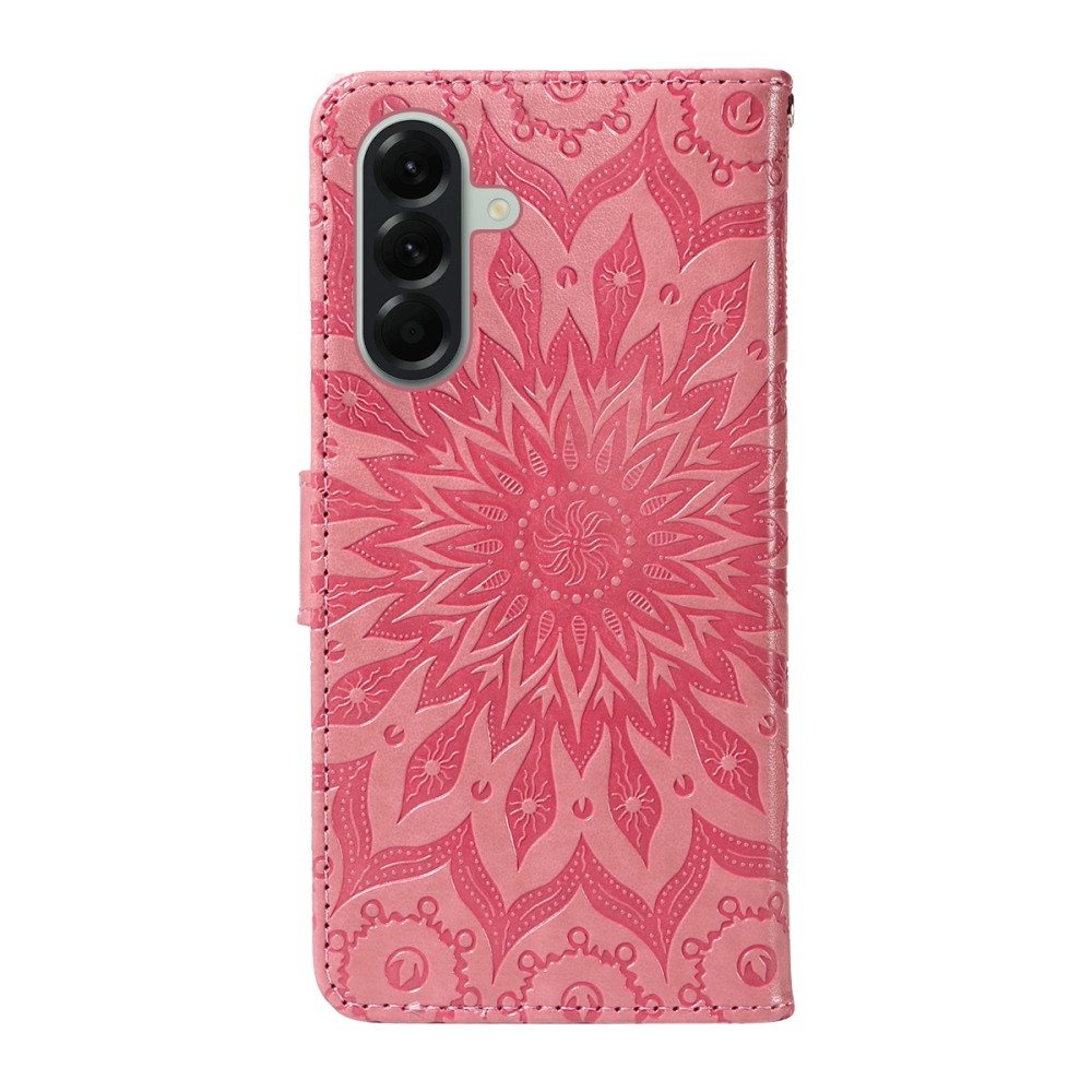 Napraforgó könyv tok Samsung Galaxy A57 5G - rózsaszínű