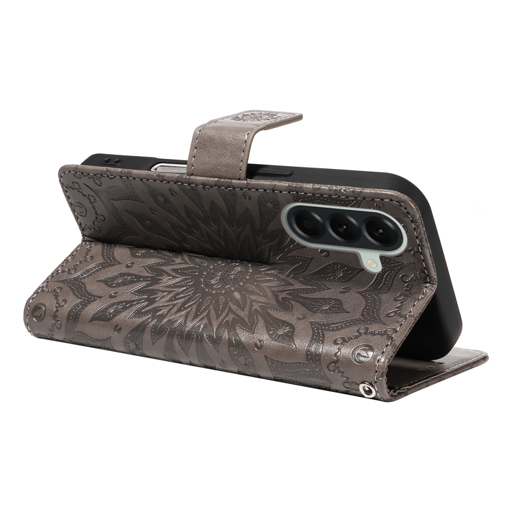 Napraforgó könyv tok Samsung Galaxy A57 5G készülékhez - szürke