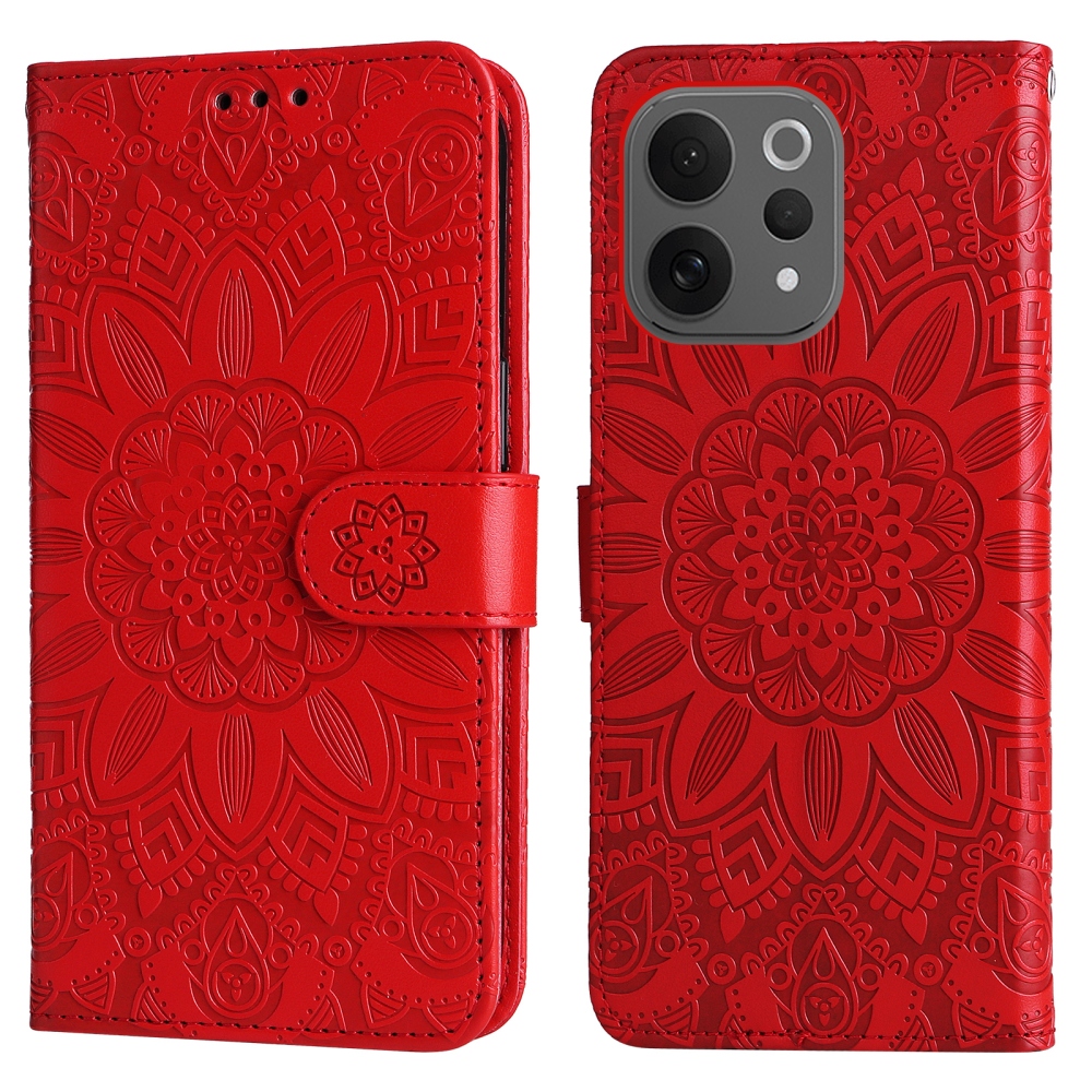 Napraforgó könyv tok a Vivo V70 5G-hez - piros