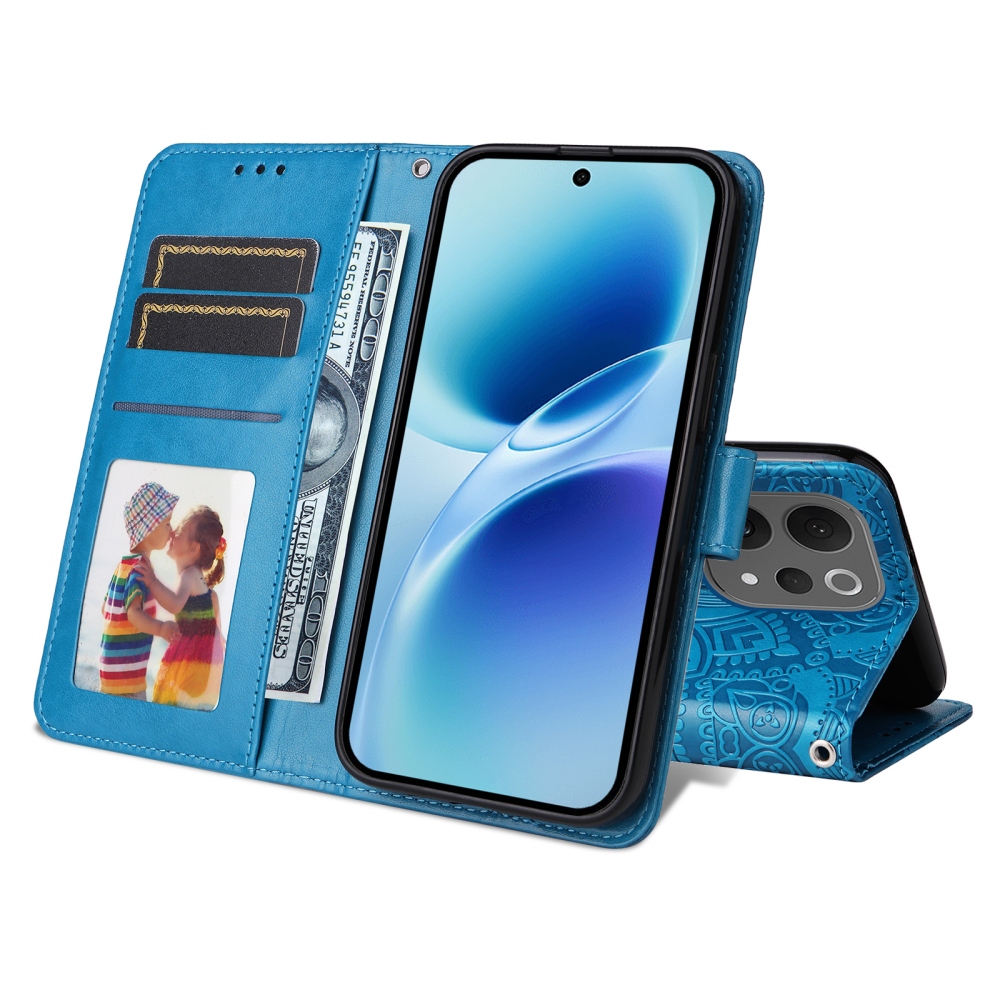 Napraforgó könyv tok a Vivo V70 5G-hez - kék