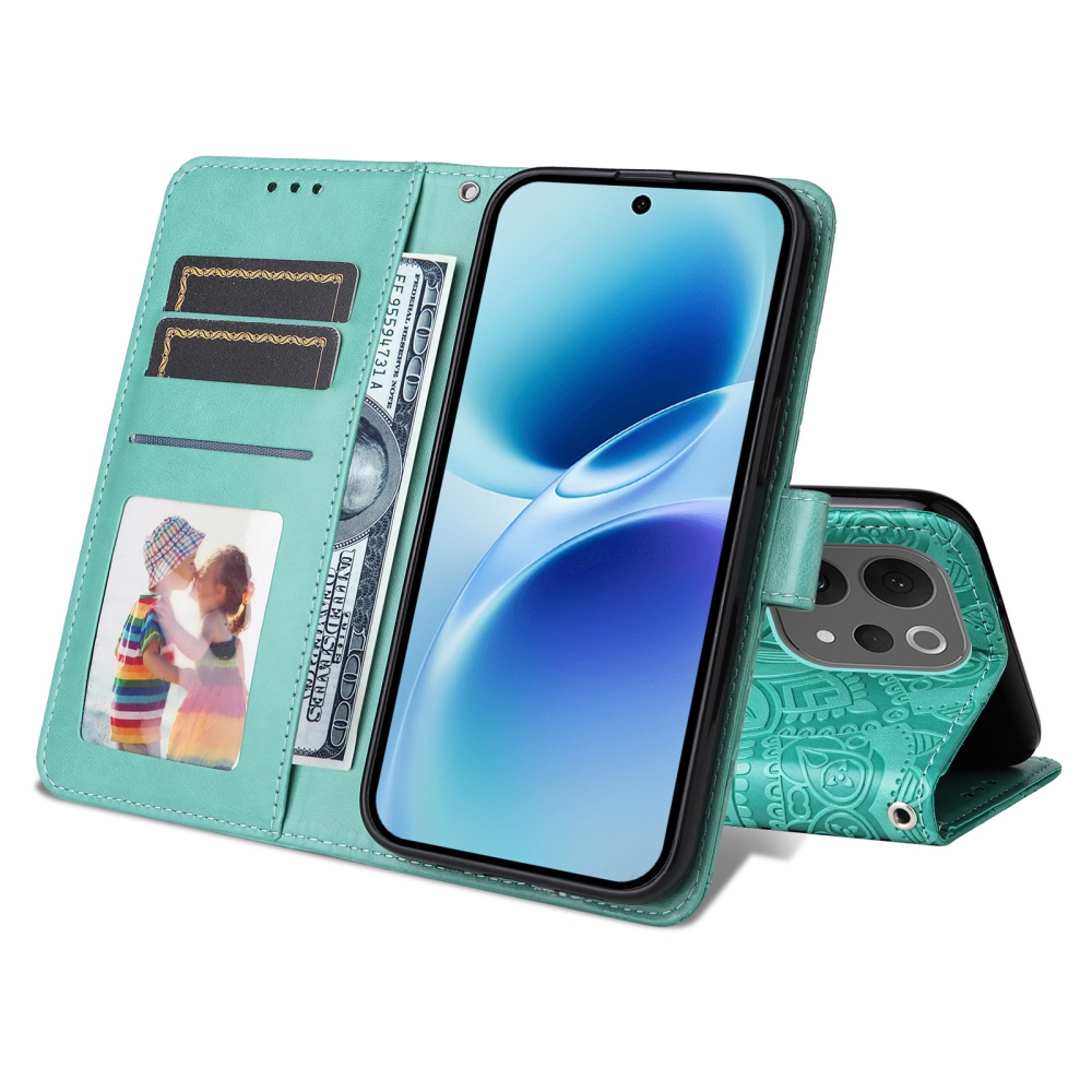 Napraforgó könyvtáska a Vivo V70 5G-hez - teáskék színű