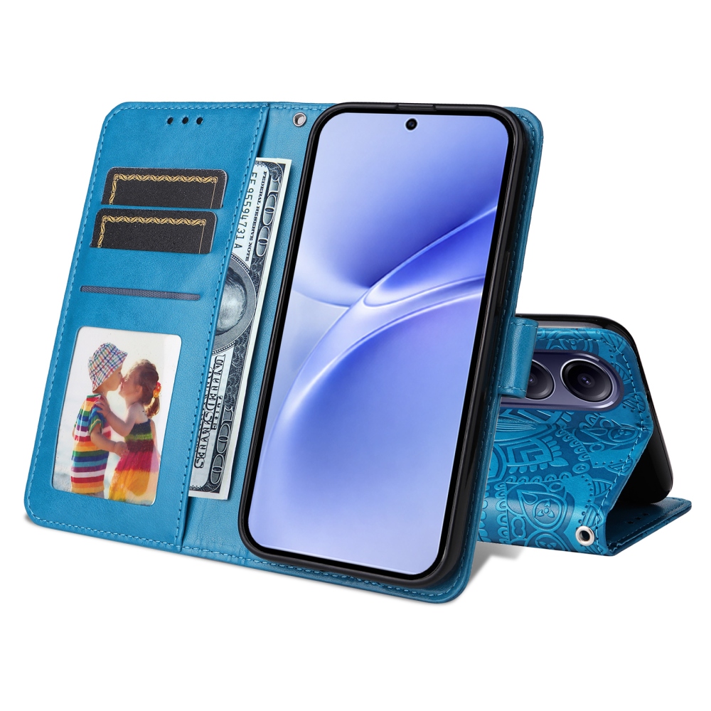 Napraforgó könyv tok a Vivo V70 FE 5G készülékhez - kék