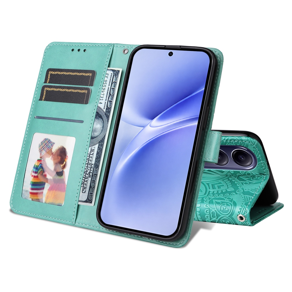 Napraforgó könyvtáska a Vivo V70 FE 5G készülékhez - teáskék színű