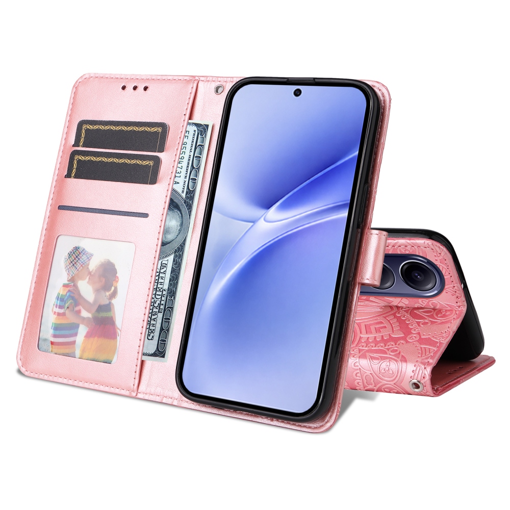 Napraforgó könyv tok a Vivo V70 FE 5G készülékhez - rózsaszín