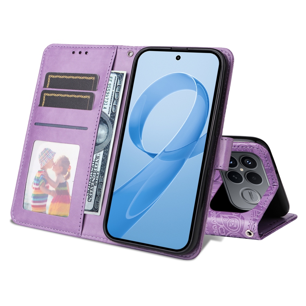 Napraforgó könyv tok a Xiaomi Poco F8 Ultra 5G-hez - lila