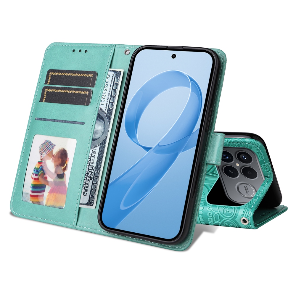 Napraforgó könyv tok a Xiaomi Poco F8 Ultra 5G-hez - teáskék színű