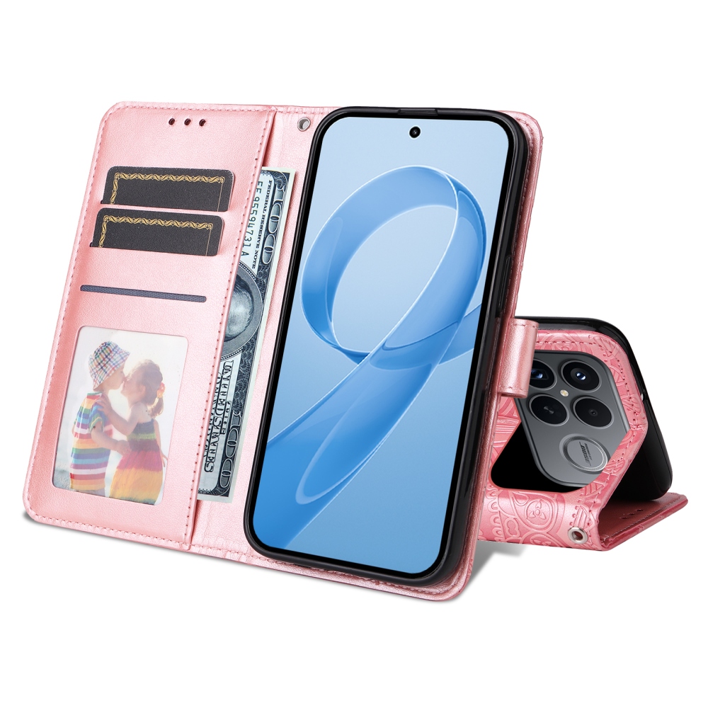 Napraforgó könyv tok a Xiaomi Poco F8 Ultra 5G-hez - rózsaszínű