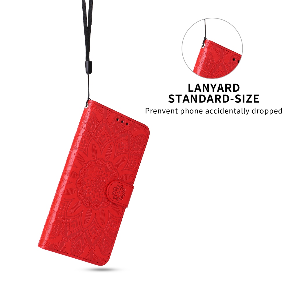 Sunflower könyvformájú tok a Xiaomi Redmi 17 4G/5G-hez – piros