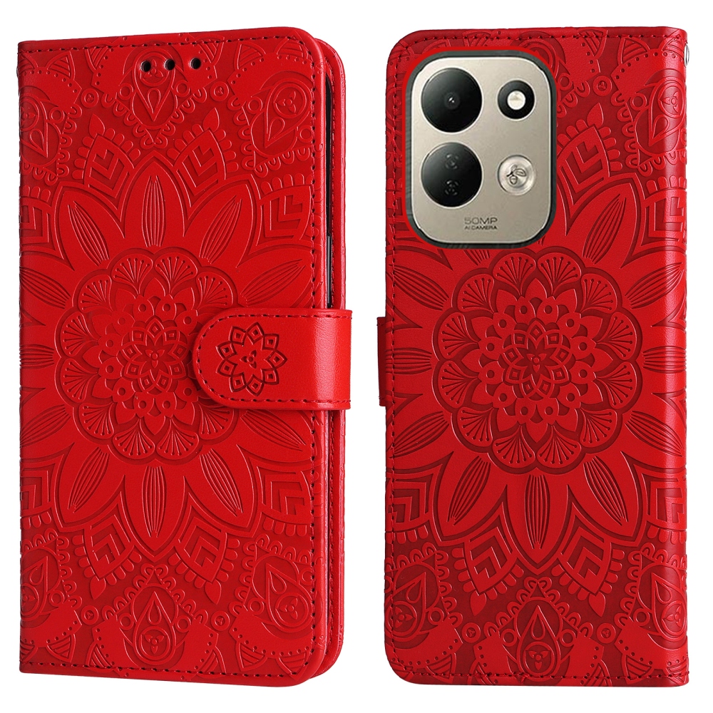 Sunflower könyvformájú tok a Xiaomi Redmi 17 4G/5G-hez – piros