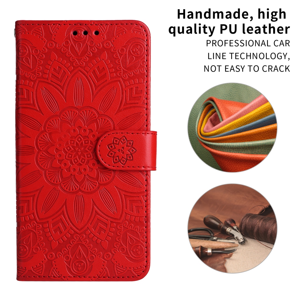 Sunflower könyvformájú tok a Xiaomi Redmi 17 4G/5G-hez – piros