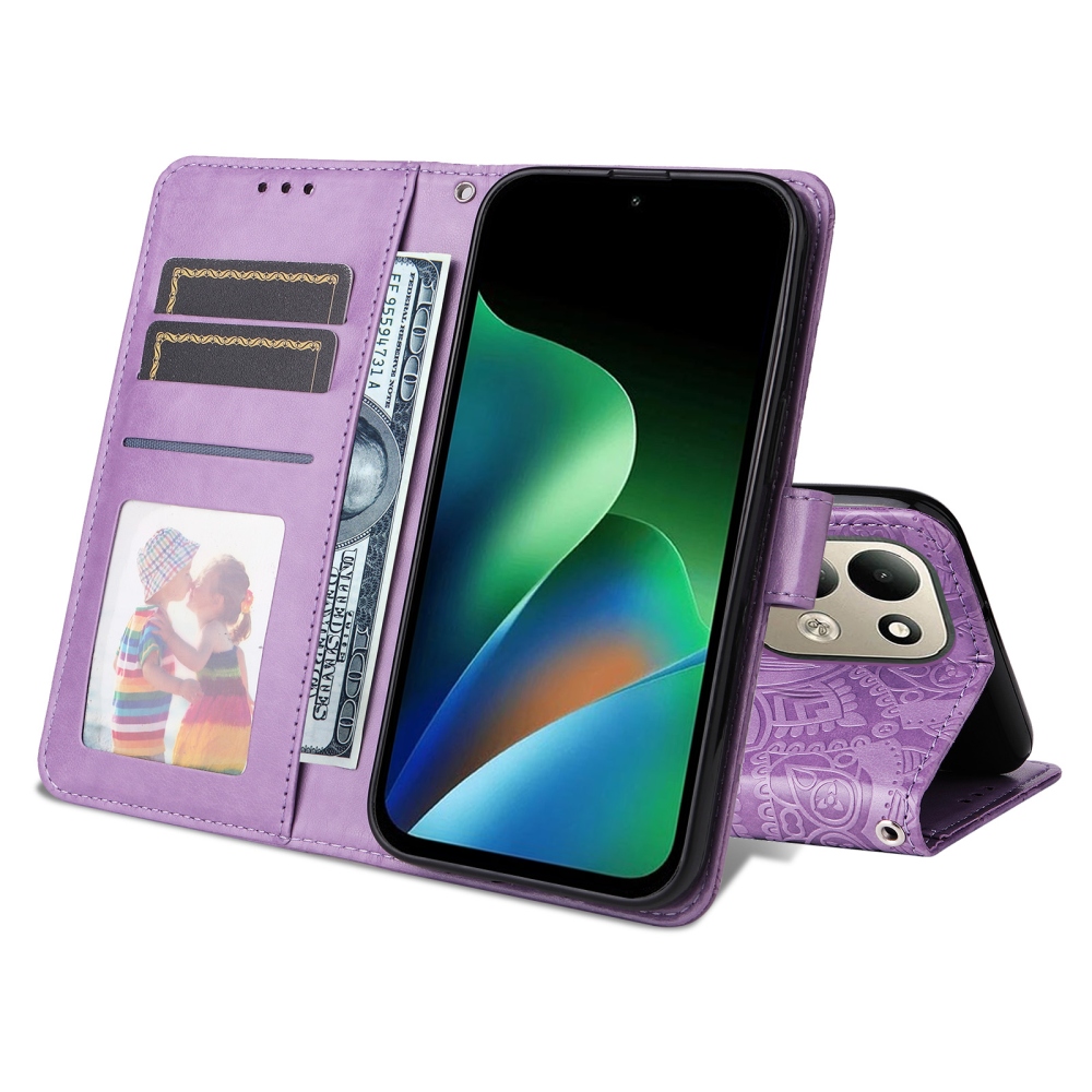 Sunflower könyvformájú tok a Xiaomi Redmi 17 4G/5G-hez – lila