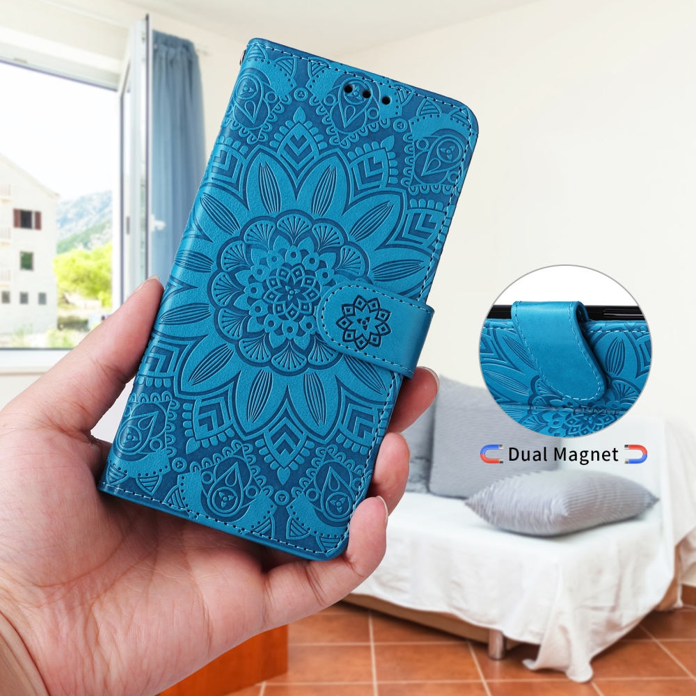 Sunflower könyvformájú tok a Xiaomi Redmi 17 4G/5G-hez – kék