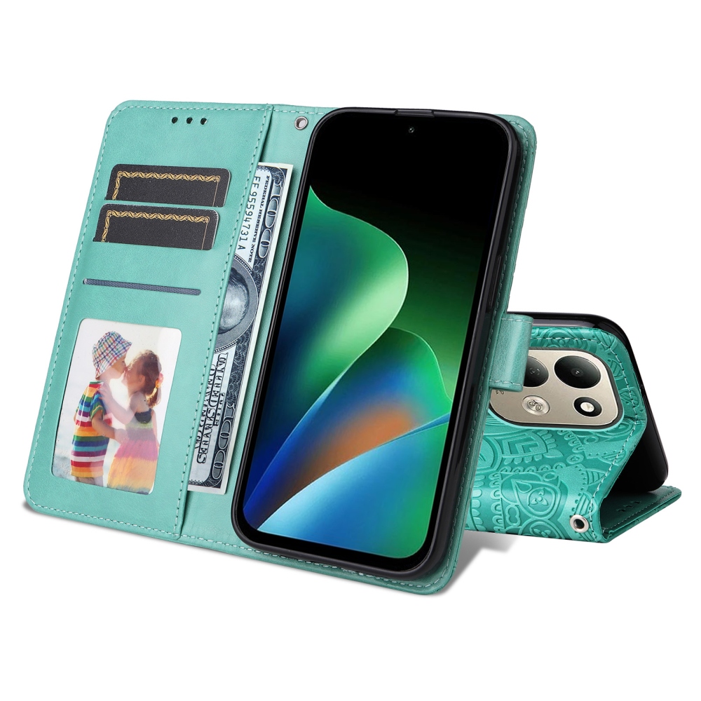 Sunflower könyvformájú tok a Xiaomi Redmi 17 4G/5G-hez – kékeszöld