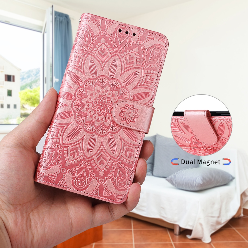 Sunflower könyvformájú tok a Xiaomi Redmi 17 4G/5G-hez – rózsaszín