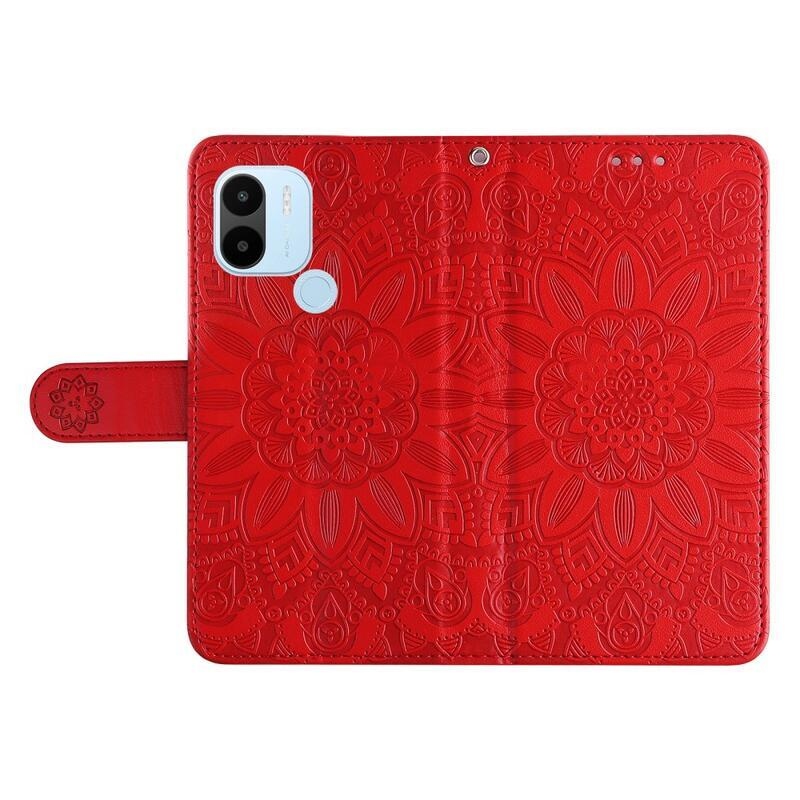 Napraforgó könyv tok a Xiaomi Redmi A1+/A2+ készülékhez - piros