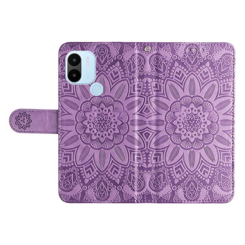 Napraforgó könyv tok a Xiaomi Redmi A1+/A2+ készülékhez - lila