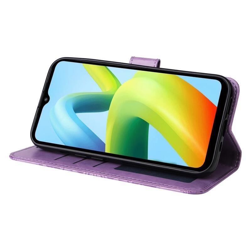 Napraforgó könyv tok a Xiaomi Redmi A1+/A2+ készülékhez - lila