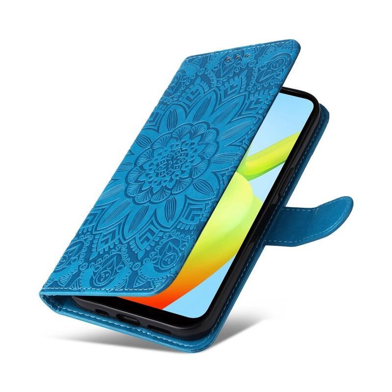 Napraforgó könyv tok a Xiaomi Redmi A1+/A2+ készülékhez - kék