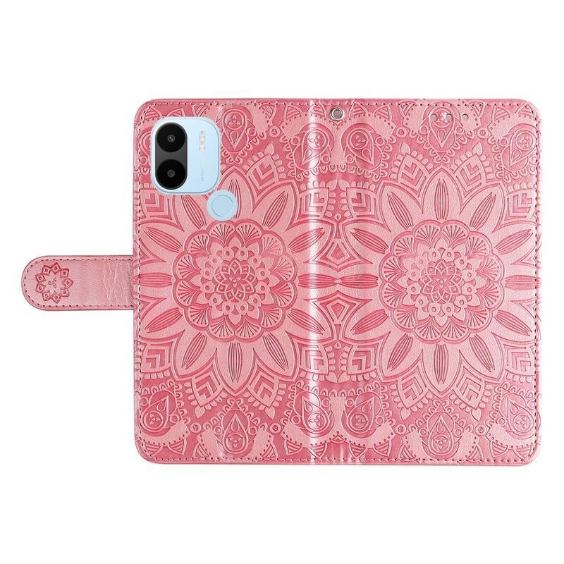 Napraforgó könyv tok a Xiaomi Redmi A1+/A2+ készülékhez - rózsaszín