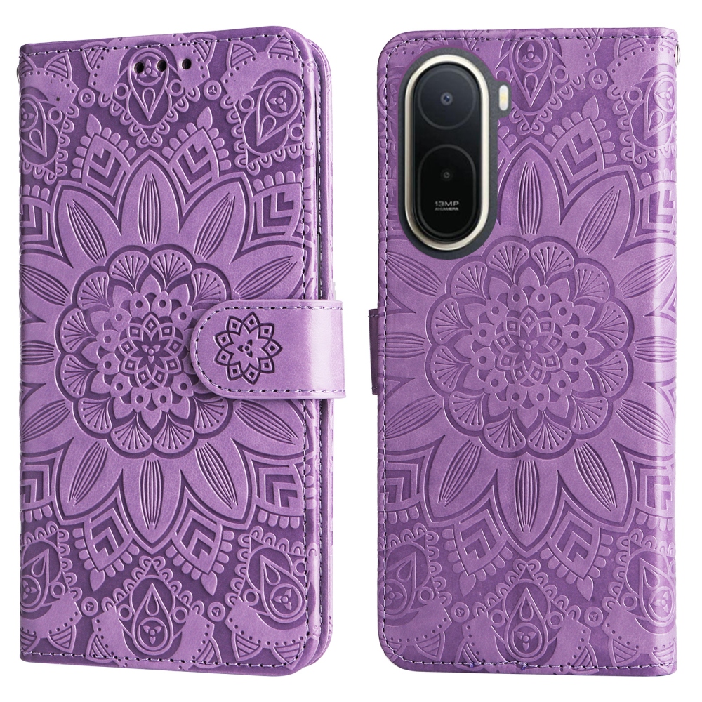Napraforgó könyv tok a Xiaomi Redmi A7 Pro-hoz - lila