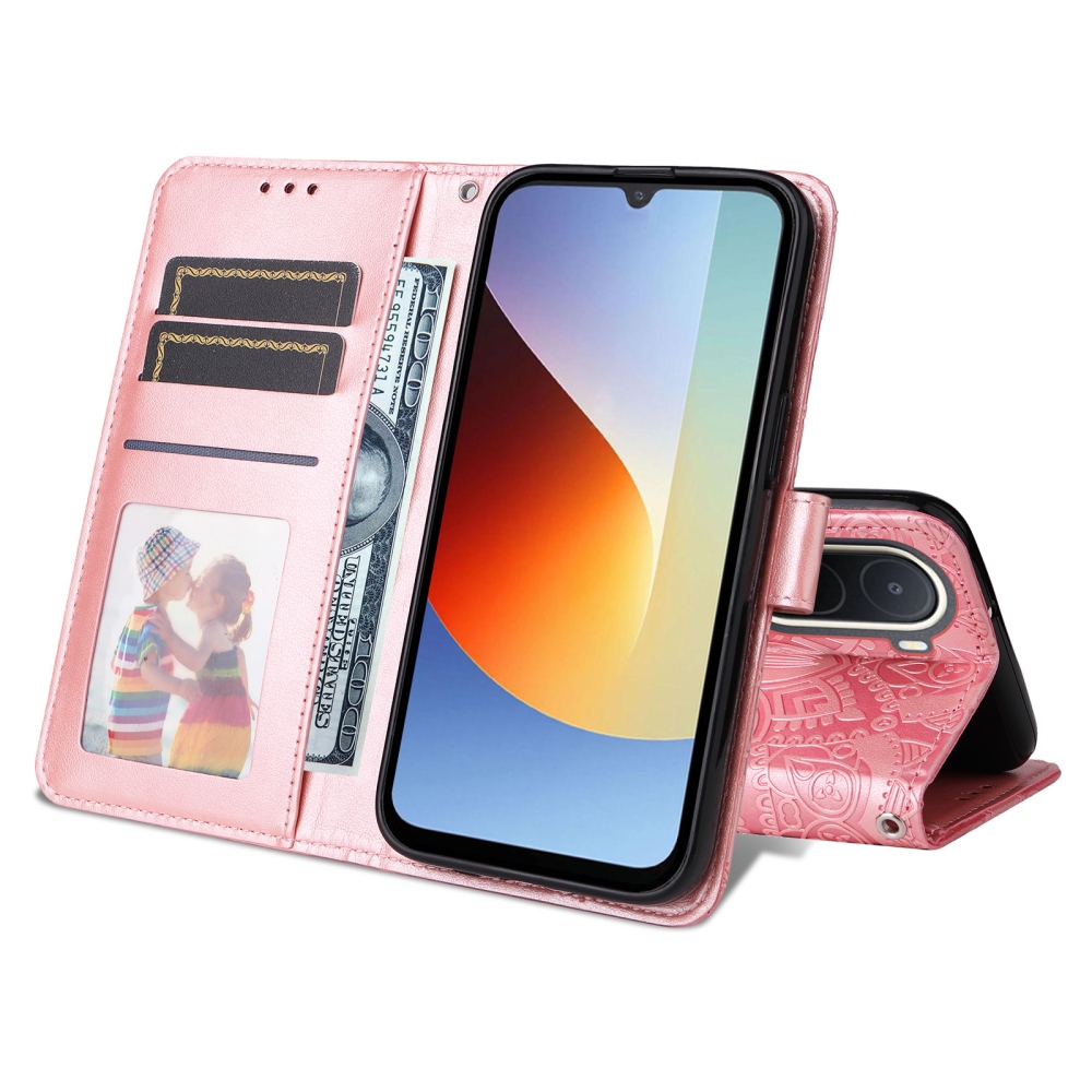 Napraforgó könyv tok a Xiaomi Redmi A7 Pro-hoz - rózsaszínű