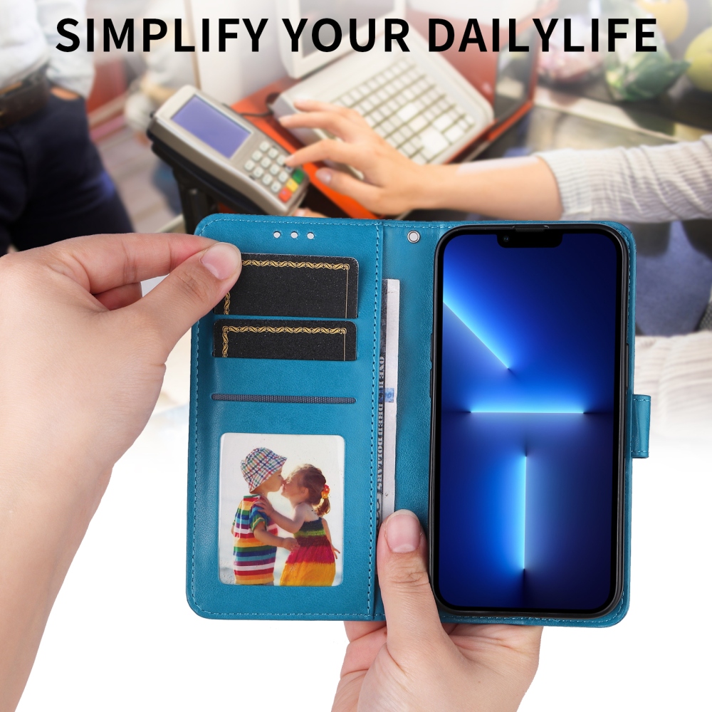 Napraforgó könyv tok a Xiaomi Redmi Note 15 Pro 4G-hez - kék