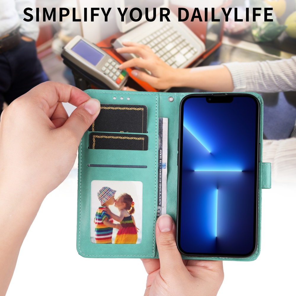 Napraforgó könyv tok a Xiaomi Redmi Note 15 Pro 4G-hez - teal színű