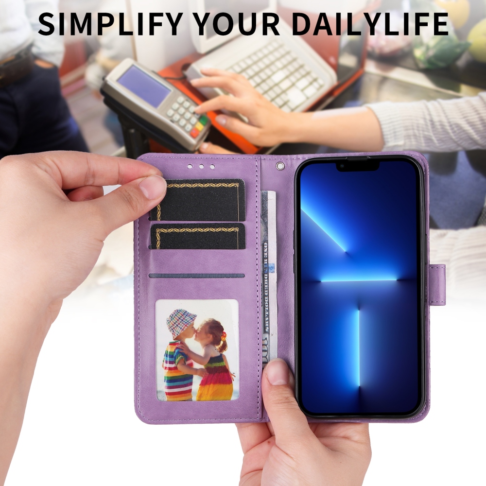 Napraforgó könyv tok a Xiaomi Redmi Note 15 Pro 5G-hez - lila