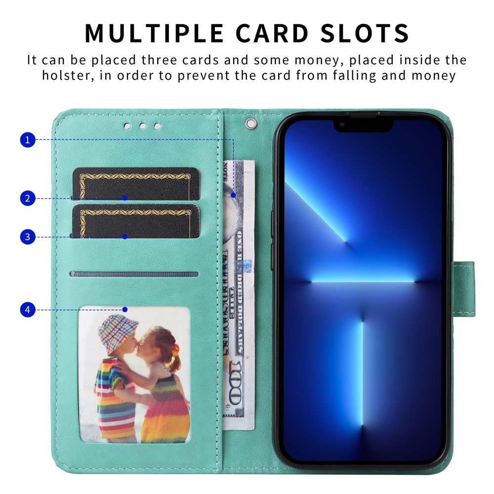 Napraforgó könyv tok a Xiaomi Redmi Note 15 Pro 5G-hez - teal színű