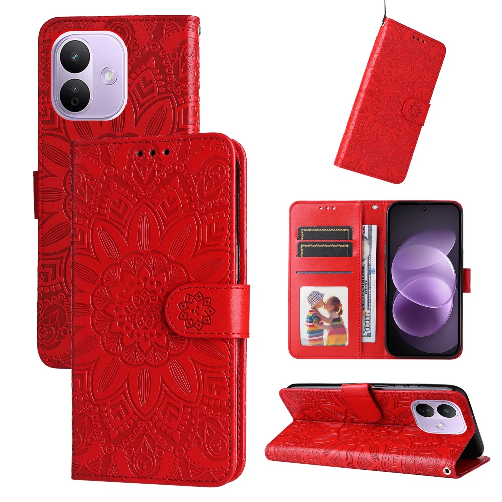 Sunflower könyvformájú tok a Xiaomi Redmi Note 17 Pro 5G-hez – piros