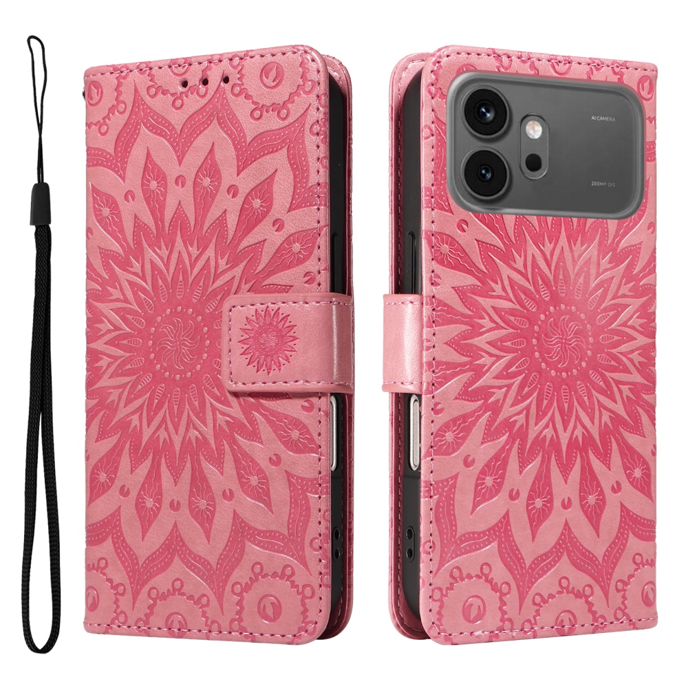 Napraforgó könyvtáska Honor 600 Pro 5G/Honor 600 5G - rózsaszín