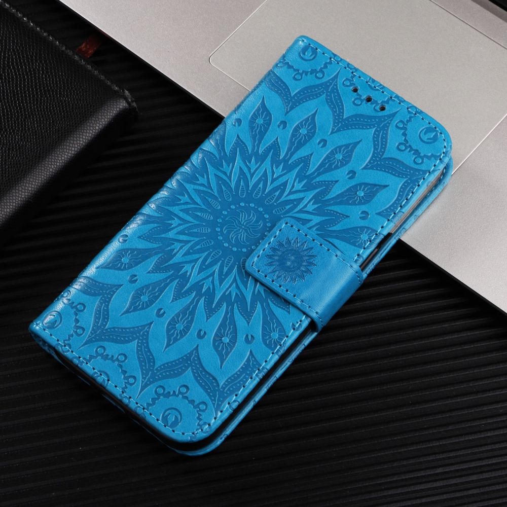 Napraforgó könyv tok a Xiaomi Redmi Note 15 Pro 5G-hez - kék