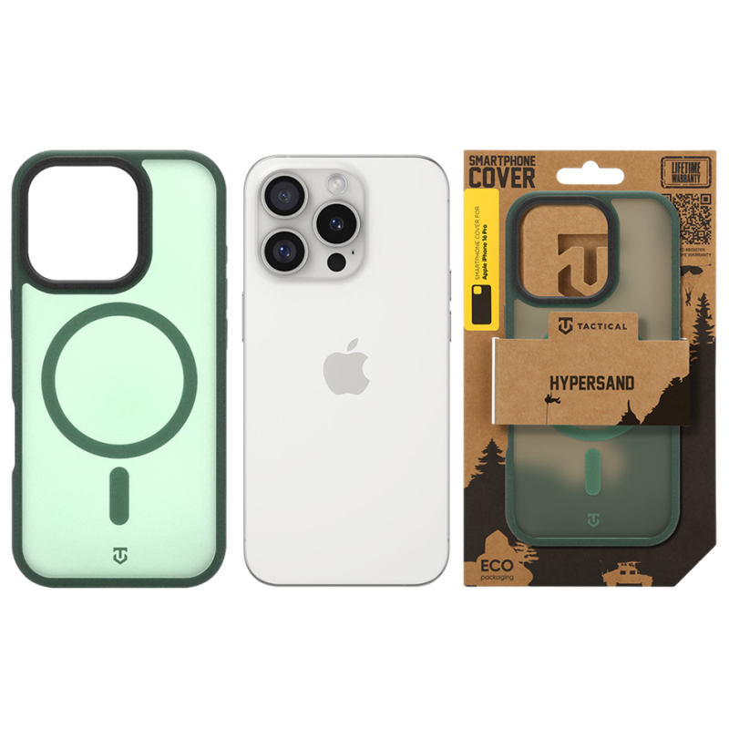 Tactical MagForce Hypersand tok az Apple iPhone 16 Pro-hoz, Forest Green színben