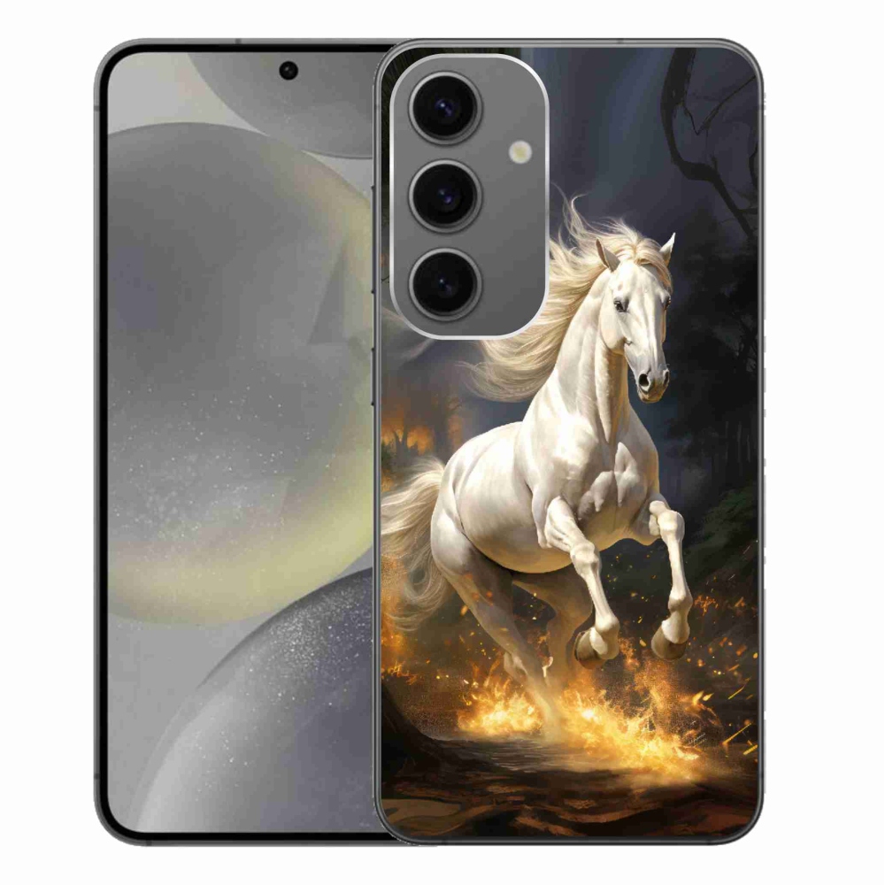 Zselés borítás mmCase Samsung Galaxy S24+ - fehér ló 2