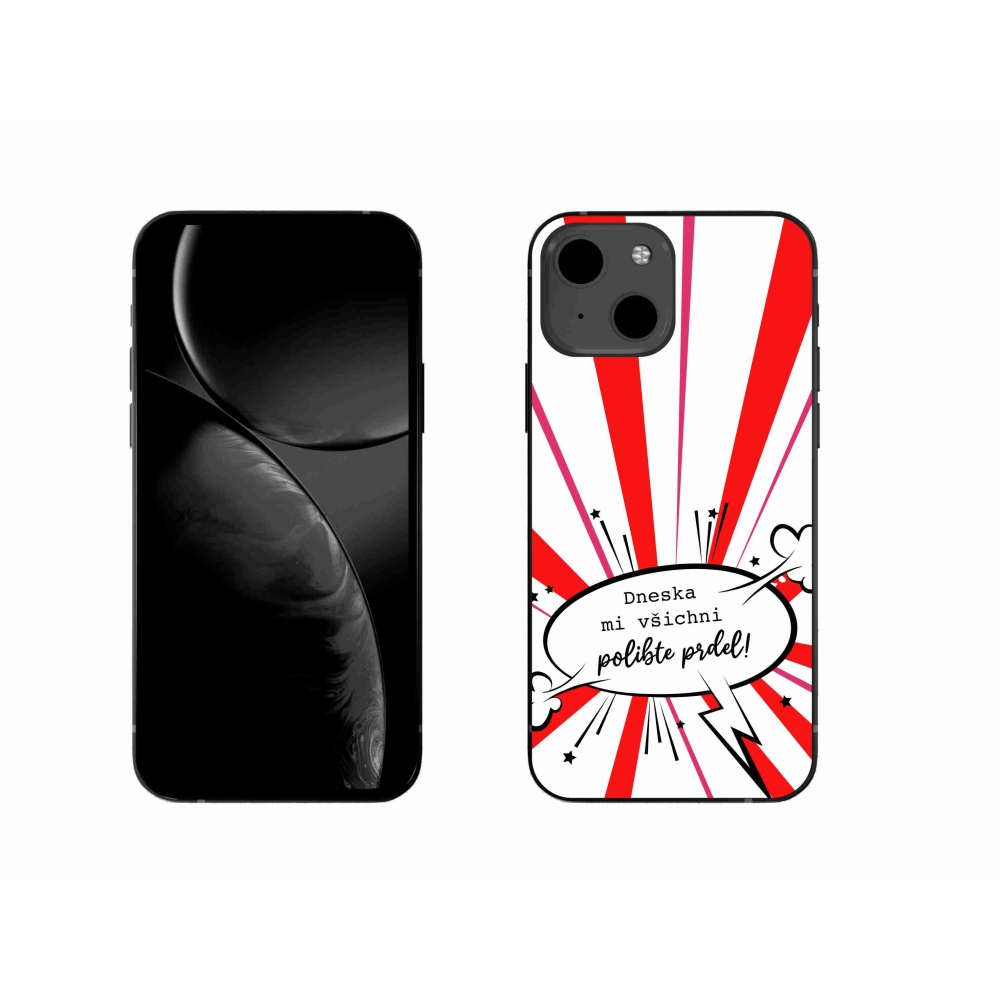 Gél borító mmCase iPhone 13 6.1 készülékhez - vicces szöveg 15 fehér háttér