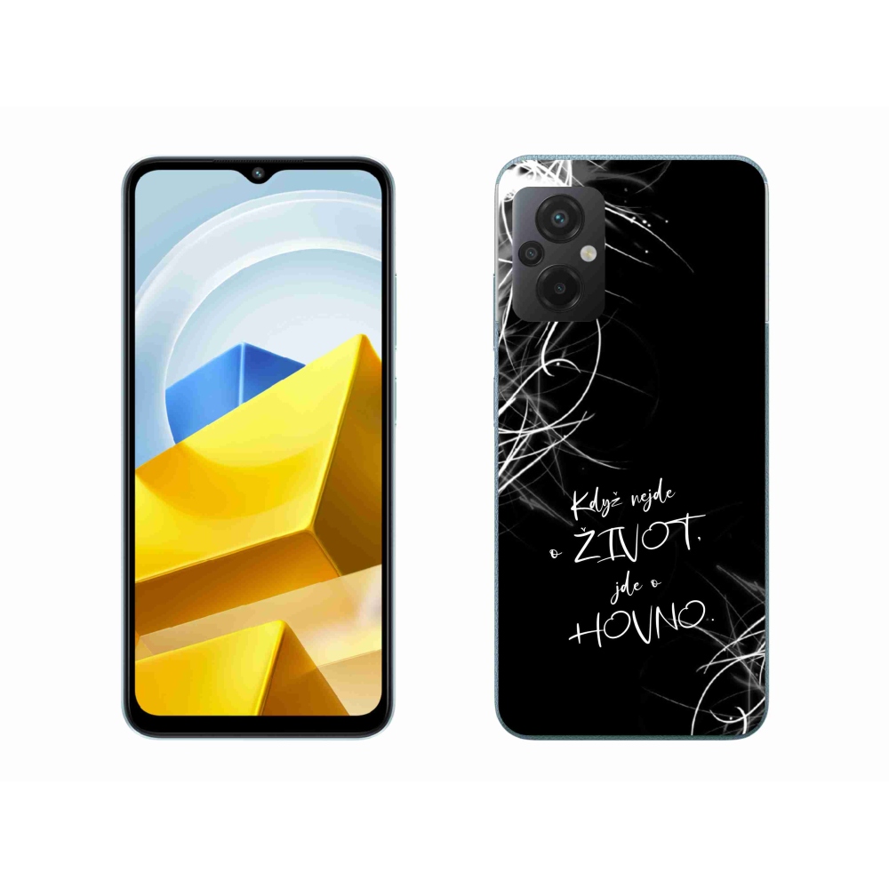 Gél borító mmCase a Xiaomi Poco M5 4G-hez - vicces szöveg 16 fekete háttér