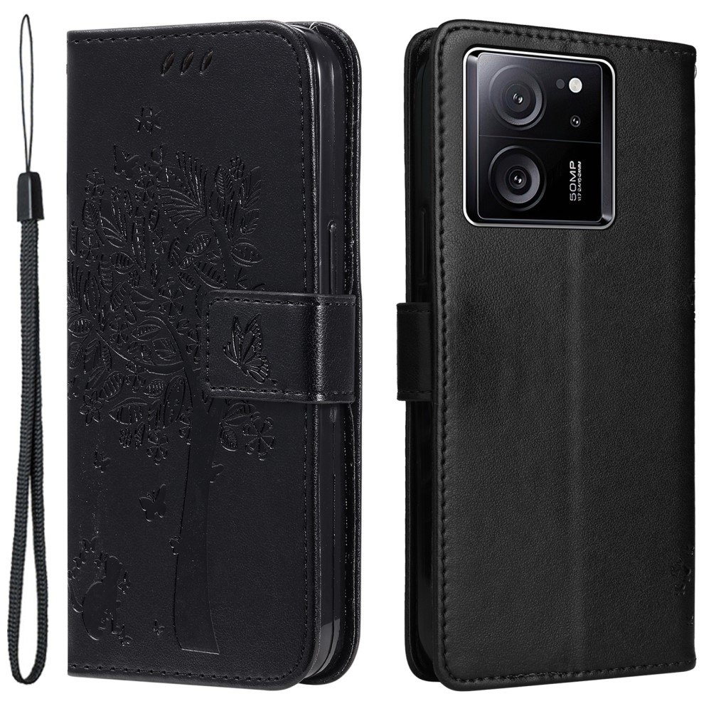 Fa könyvtáska Xiaomi 13T/13T Pro készülékhez - fekete