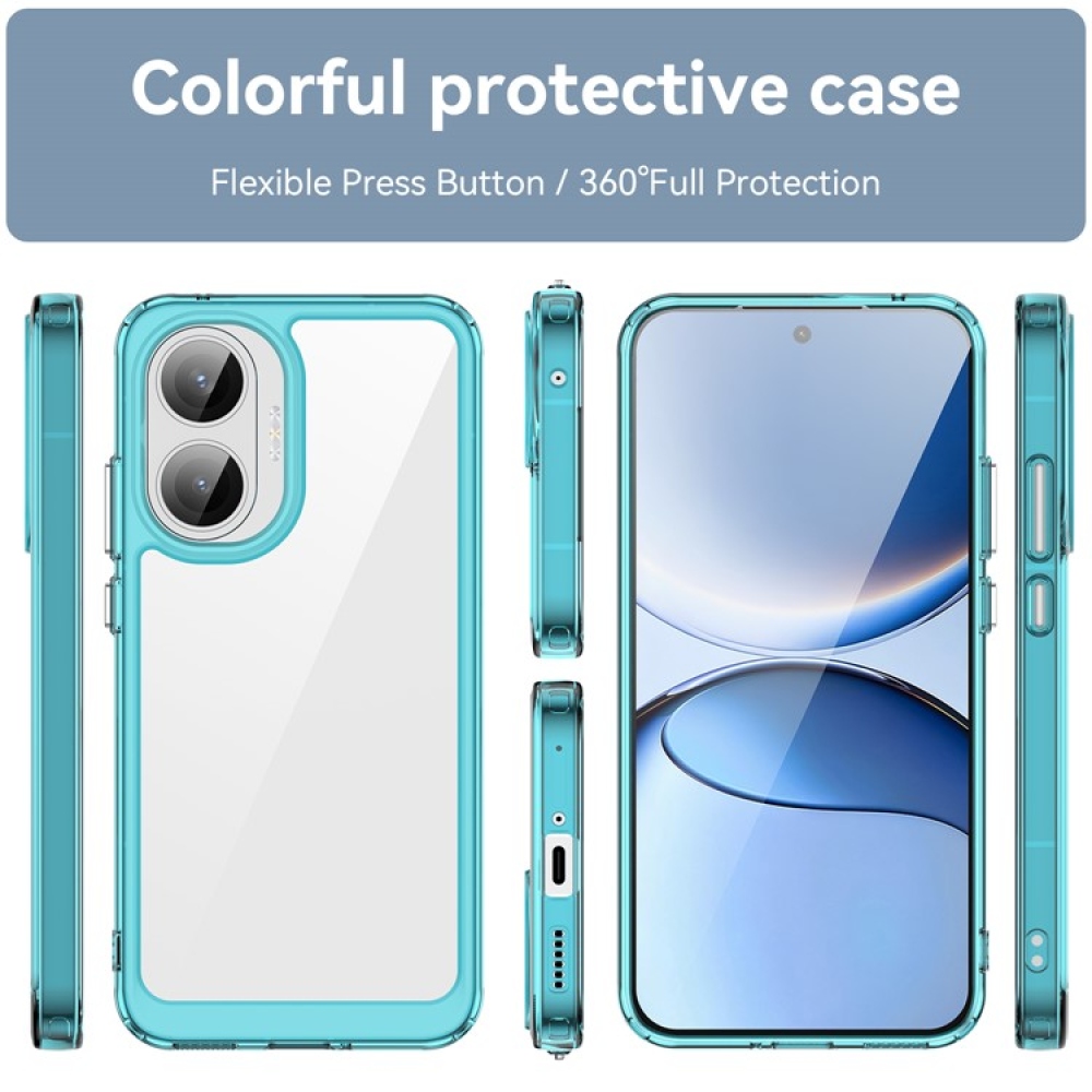 Gél tok fix hátlappal Xiaomi Poco F7 5G - világoskék